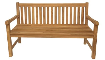 ספסל עץ מלא דגם רובין בעיצוב קלאסי לגינה או למרפסת