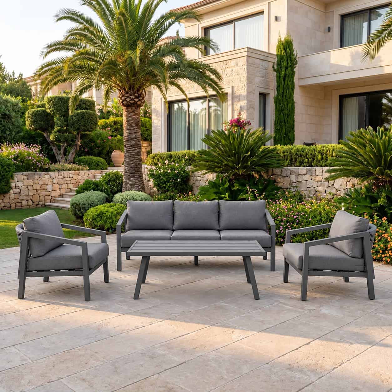 סט אלומיניום צבע אפור 4 חלקים(סלבדור)
