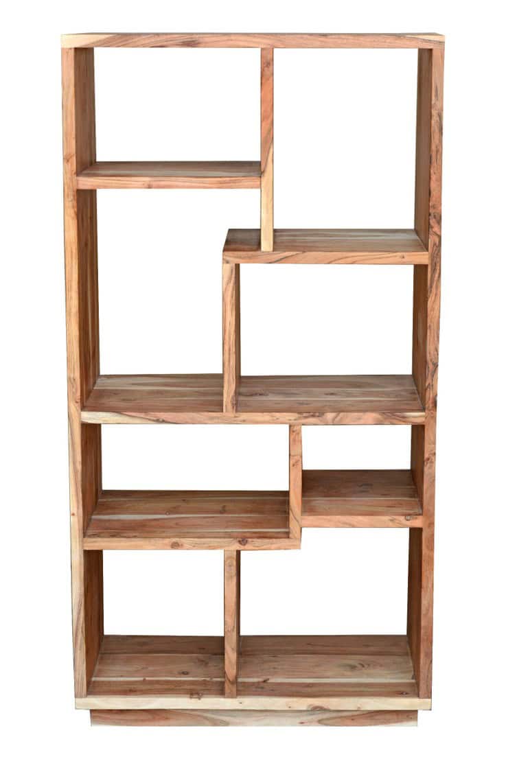 כוורת עץ שיטה בעיצוב מודרני עם תאים מלבניים רהיט אחסון טבעי לבית או למשרד