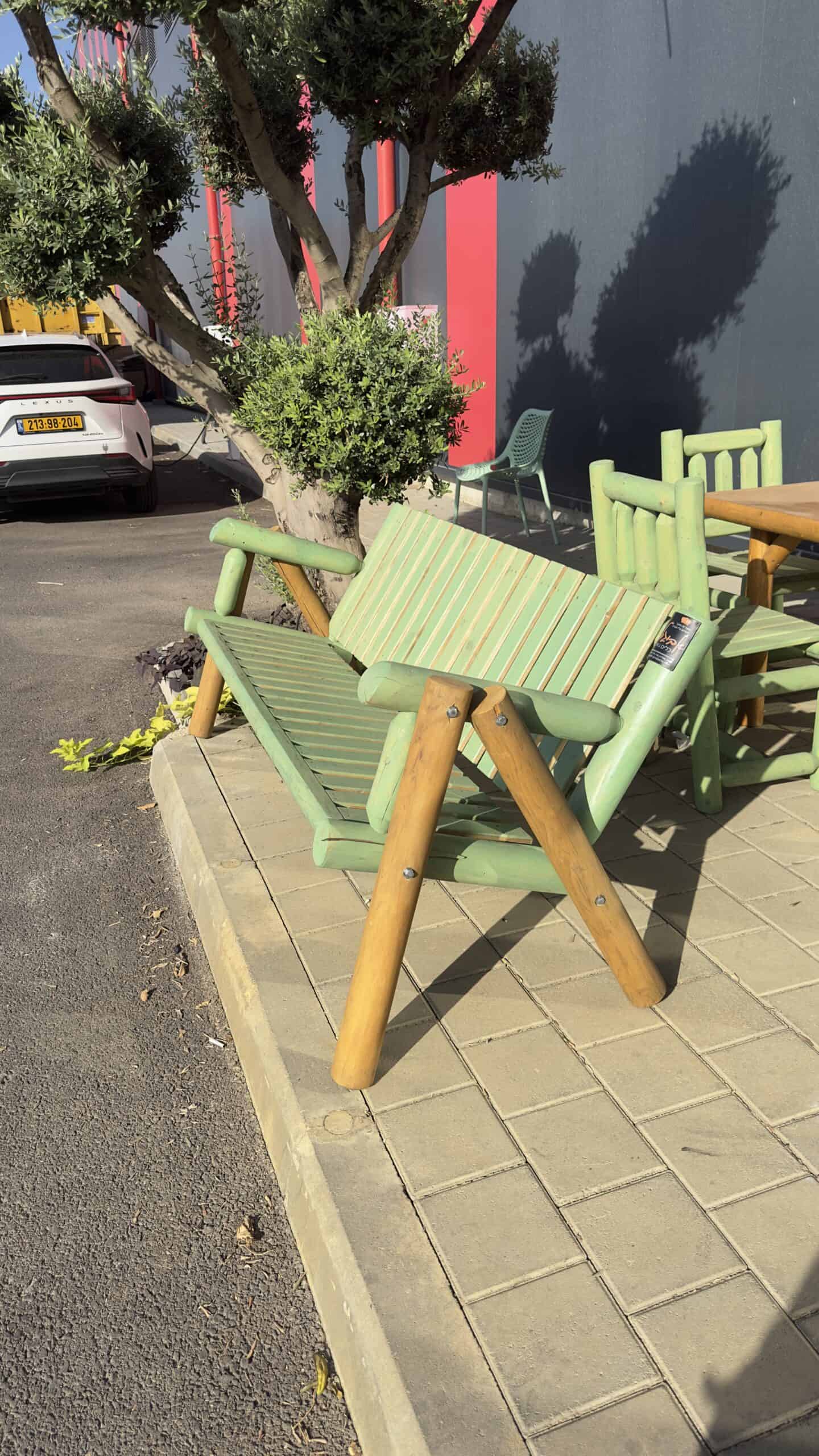 ספסל גן מעץ ארז קנדי טבעי