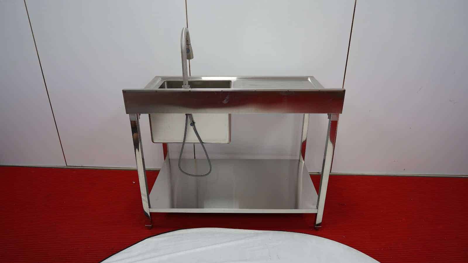 שולחן עבודה נירוסטה משולב כיור דגם STD1270