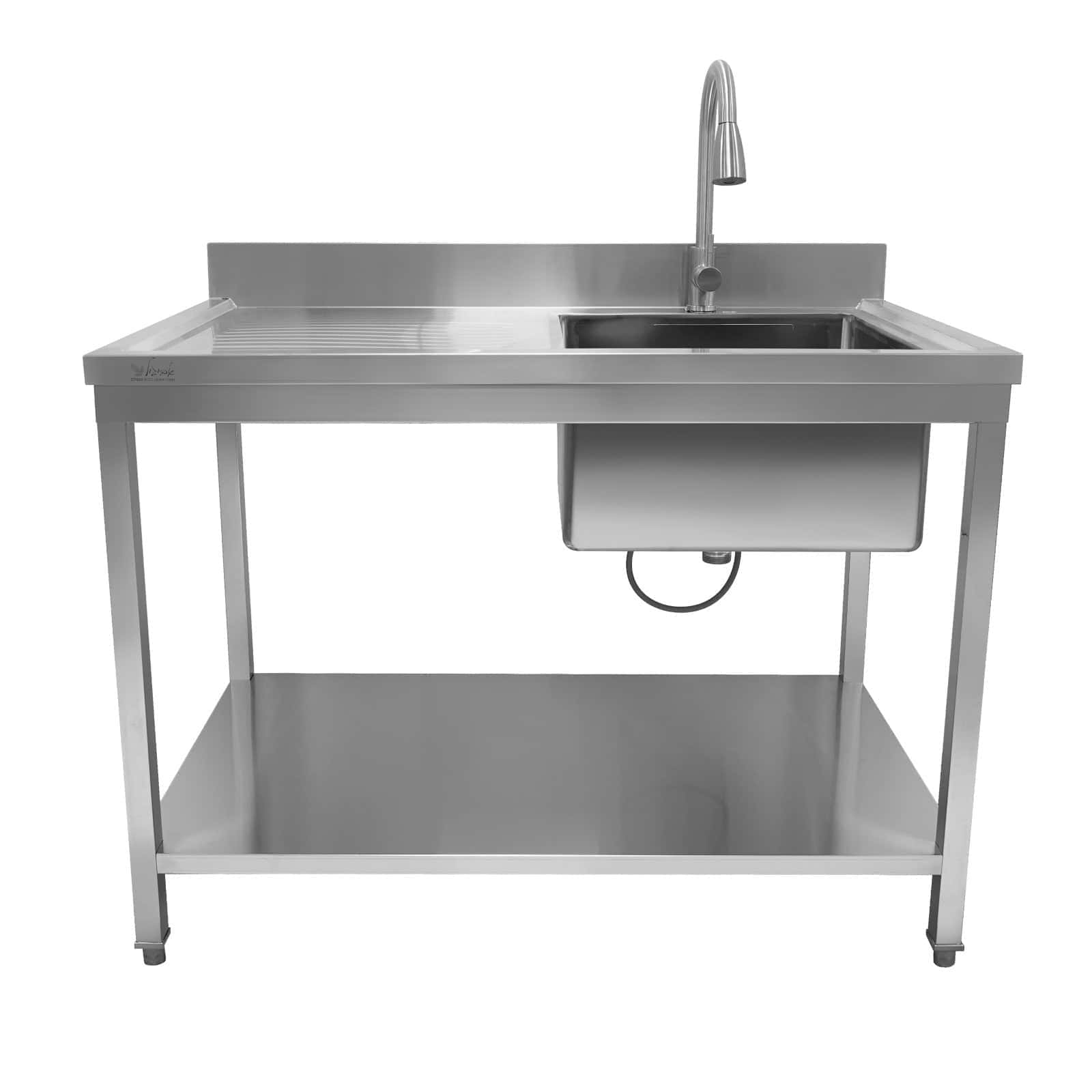 שולחן עבודה נירוסטה משולב כיור דגם STD1270