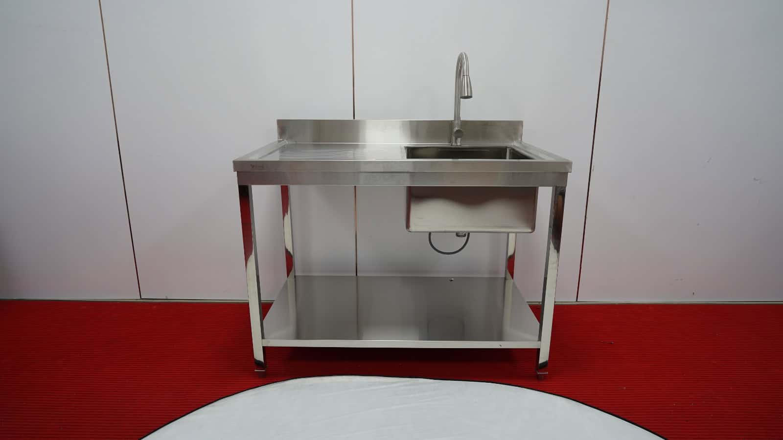 שולחן עבודה נירוסטה משולב כיור דגם STD1270