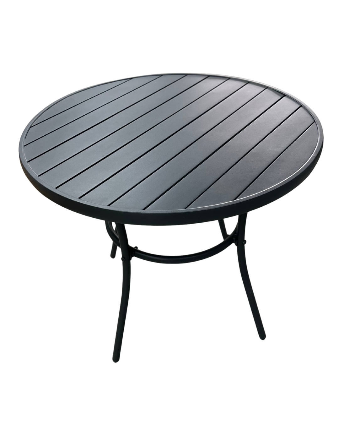 שולחן אוכל אלומיניום 98 ס"מ דגם "מרסיי" אפור כהה