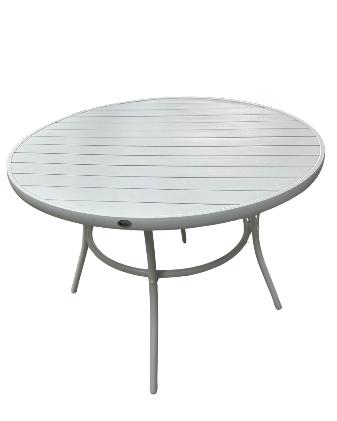 שולחן אוכל אלומיניום 98 ס"מ דגם "מרסיי" לבן