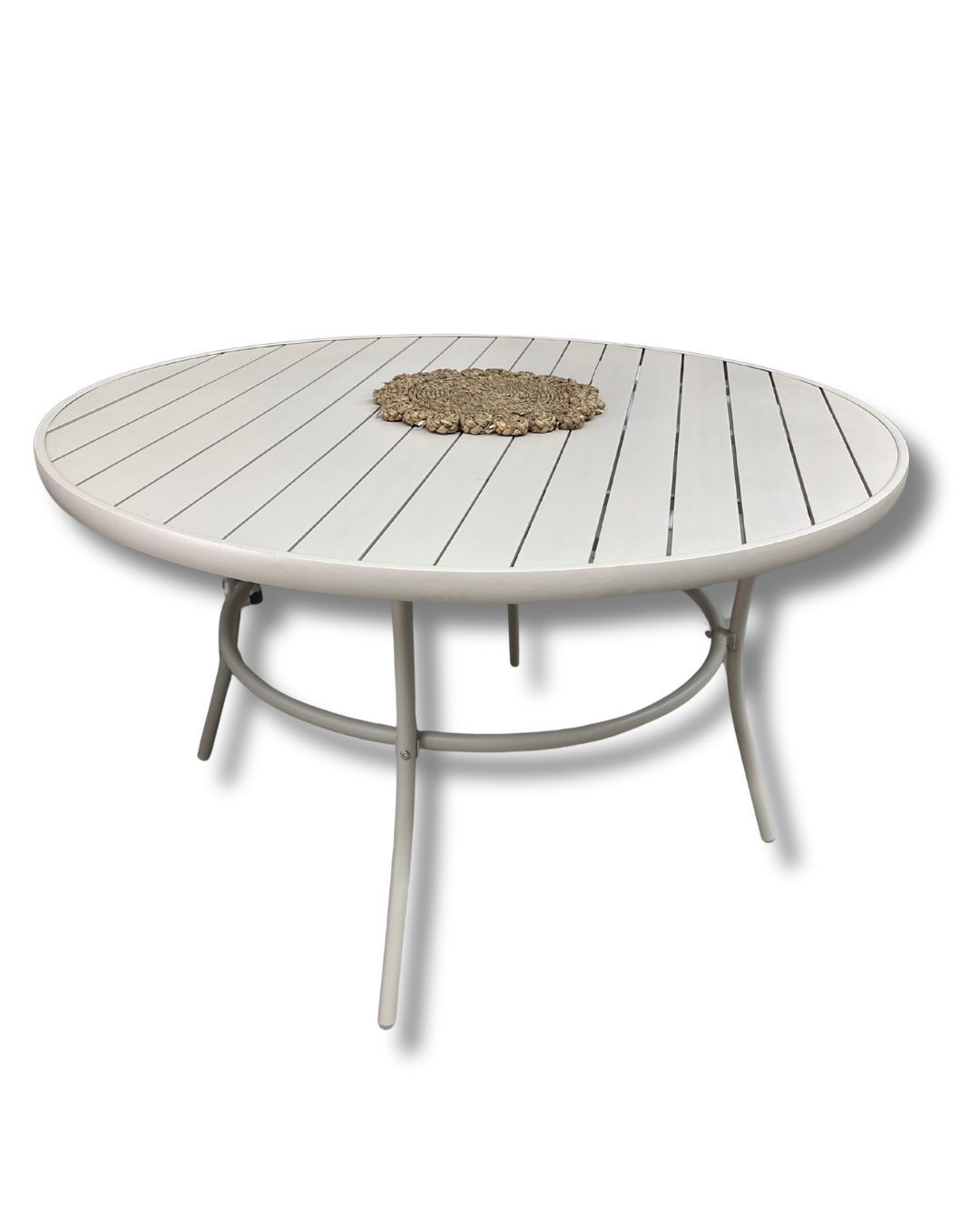 שולחן אוכל אלומיניום 98 ס"מ דגם "מרסיי" קפה