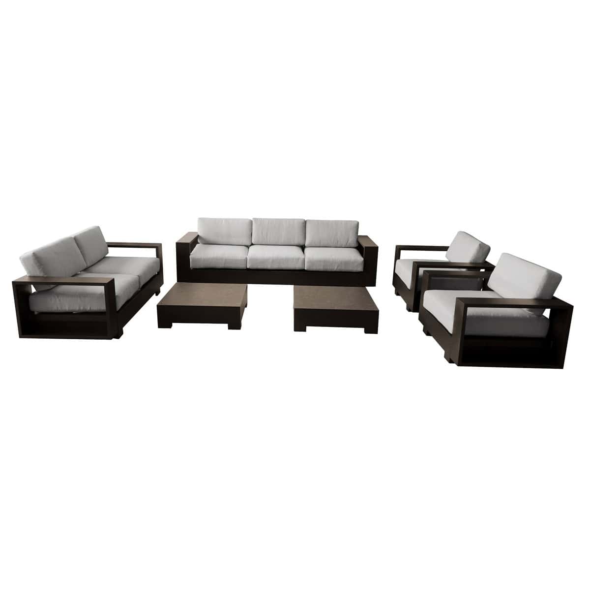 סט אלומיניום גדול בצבע אפור כהה כריות אפור בהיר