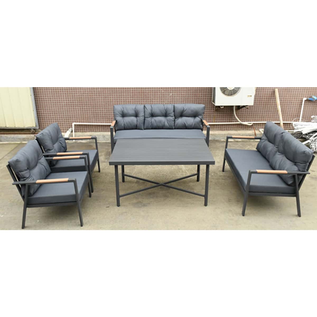 סט ישיבה אלומיניום מורחב כולל 2 ספות(קינגסטון)