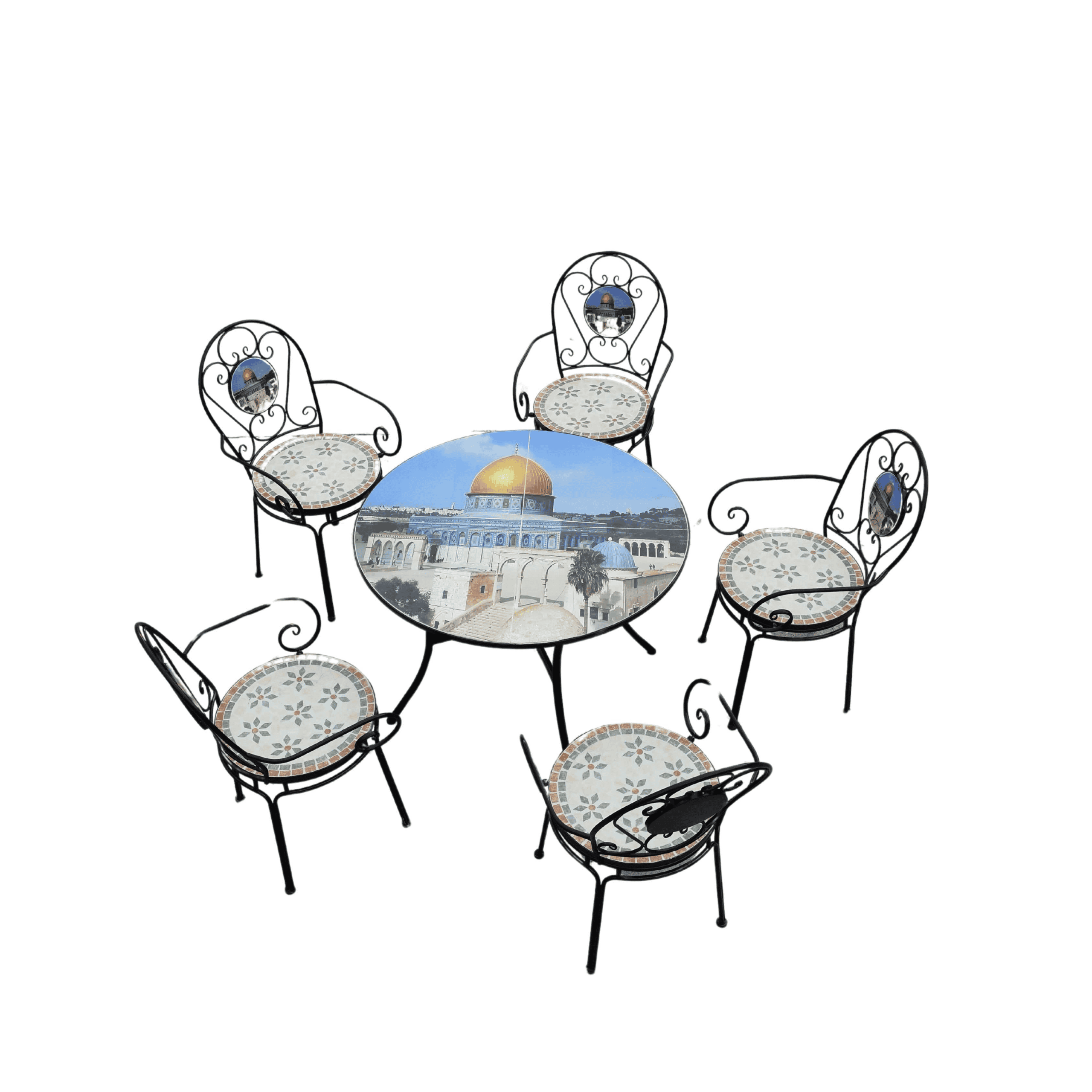 שולחן פסיפס עגול קוטר 100 ס"מ