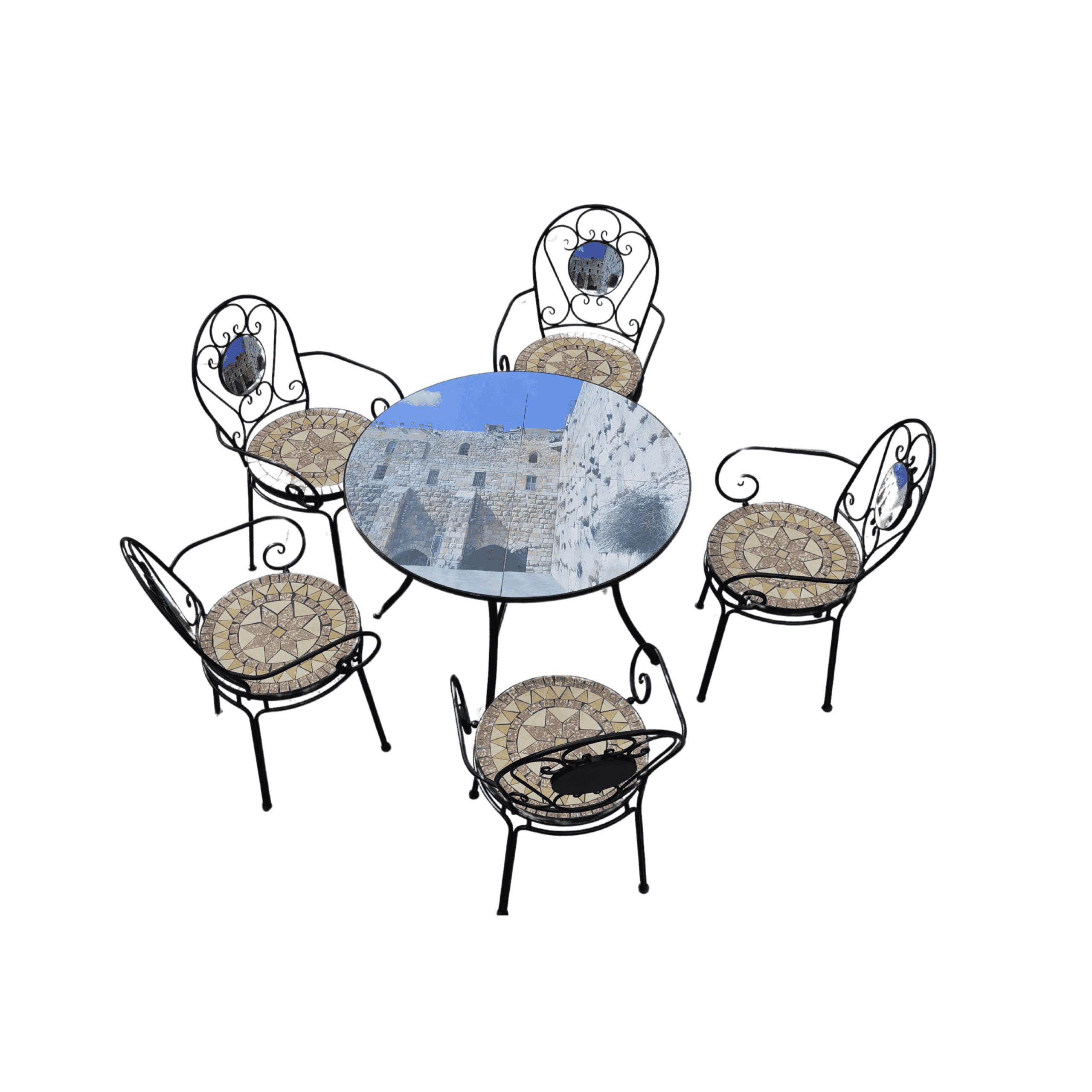 שולחן פסיפס עגול קוטר 100 ס"מ