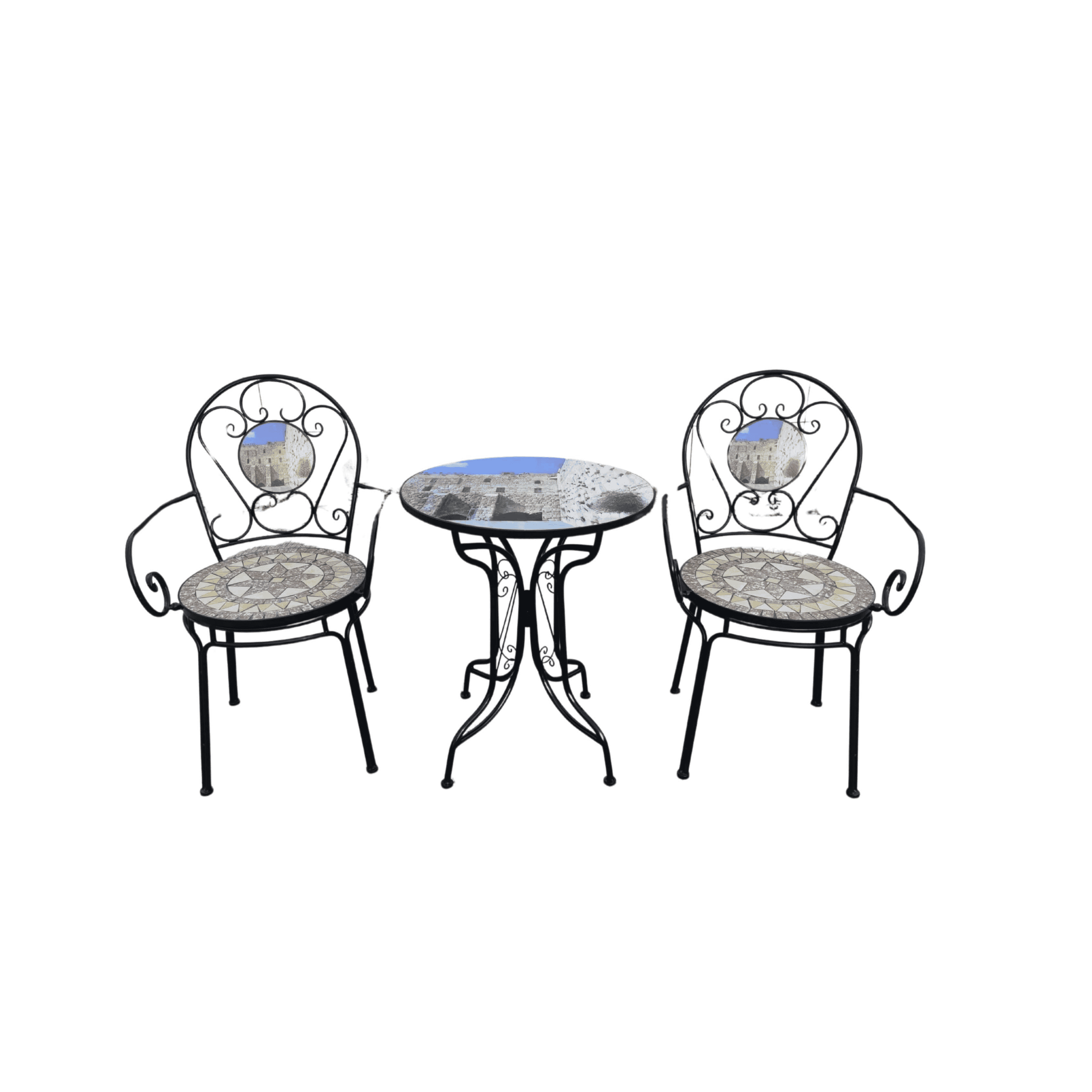 שולחן פסיפס עגול קוטר 60 ס"מ