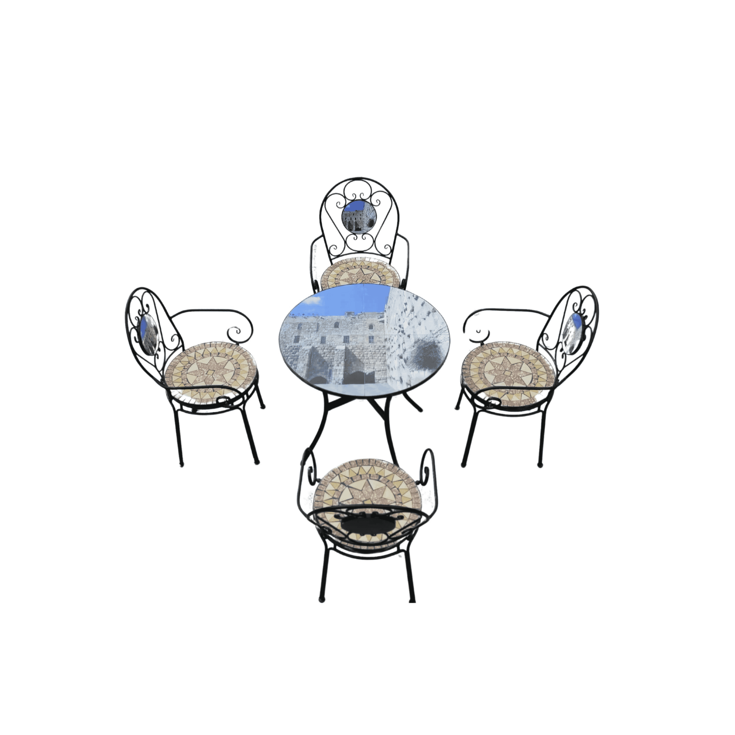 שולחן פסיפס עגול קוטר 80 ס"מ