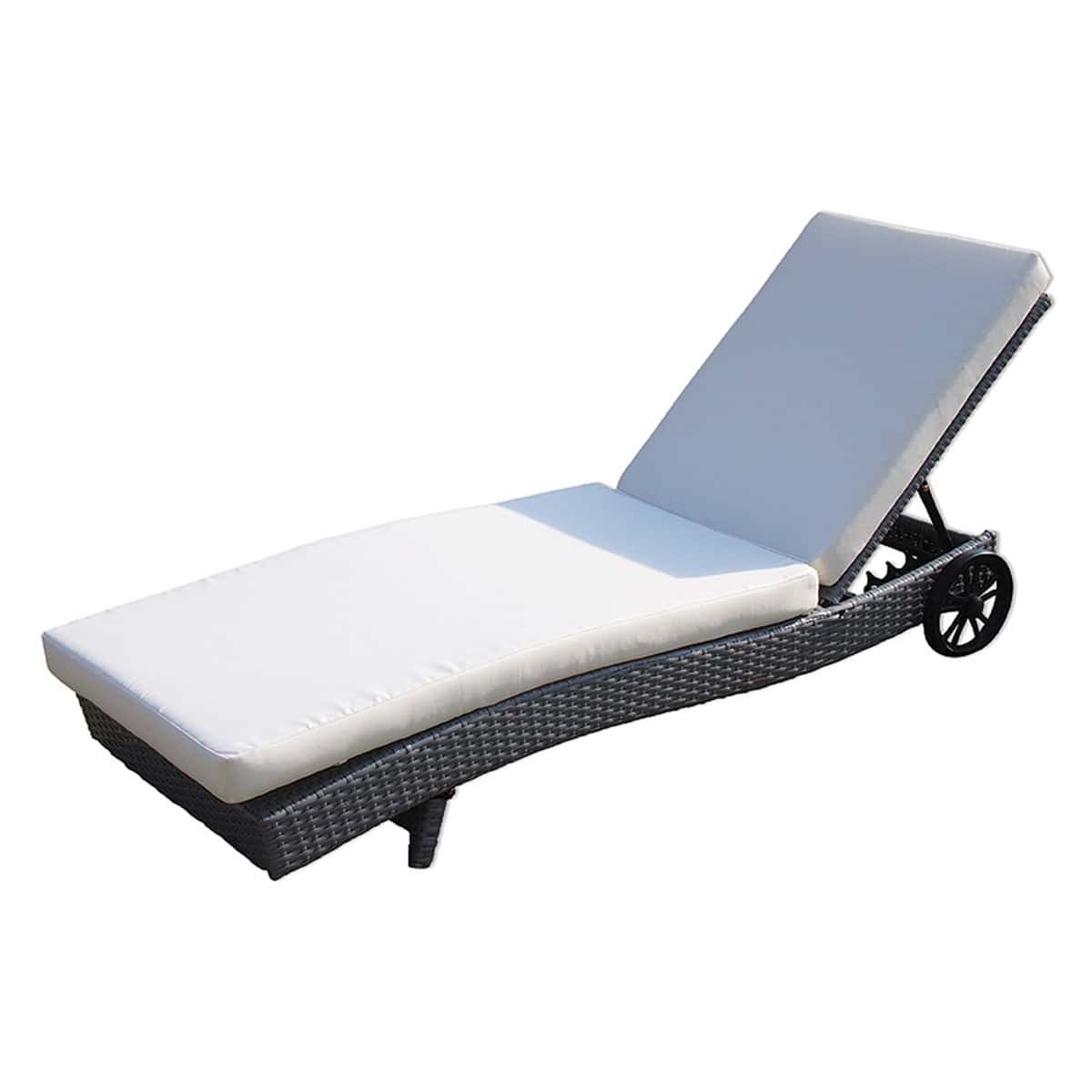 מיטת שיזוף אלומיניום משולב ראטן עם גלגלים(קוסטה)