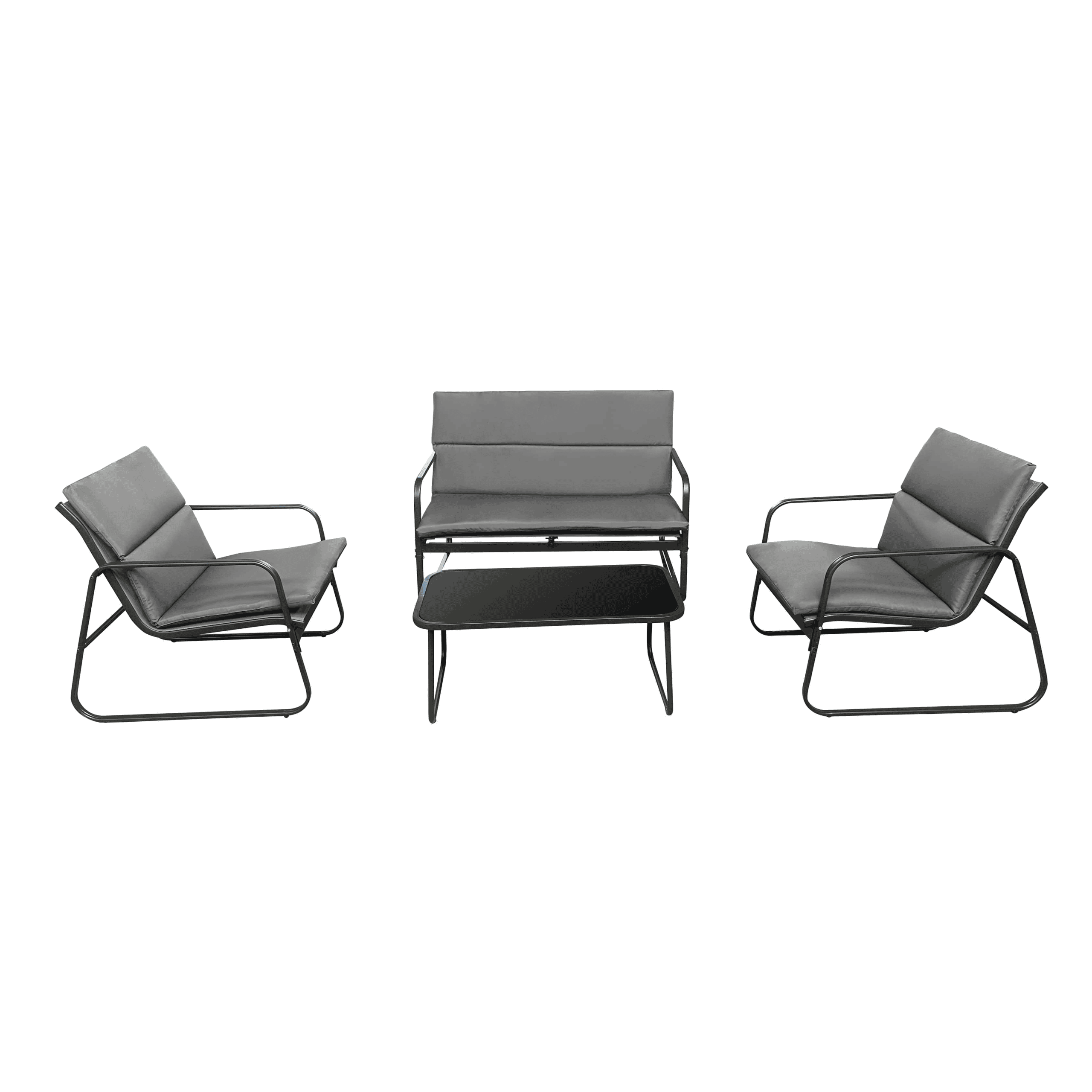 סט ישיבה לחצר מתכת צבע אפור(קאליארי)