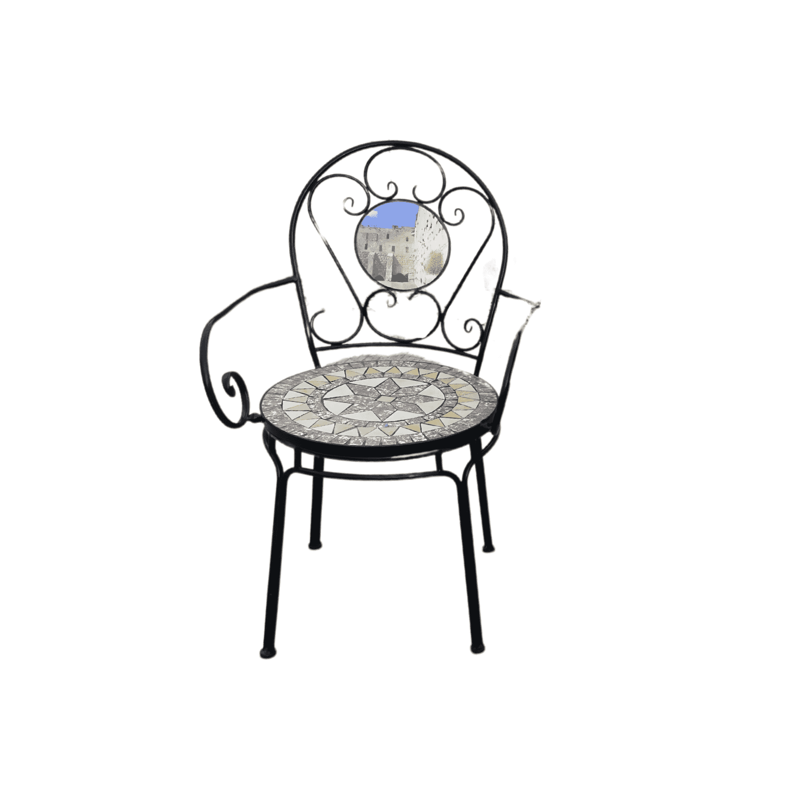 כיסא פסיפס הדפס כותל מערבי