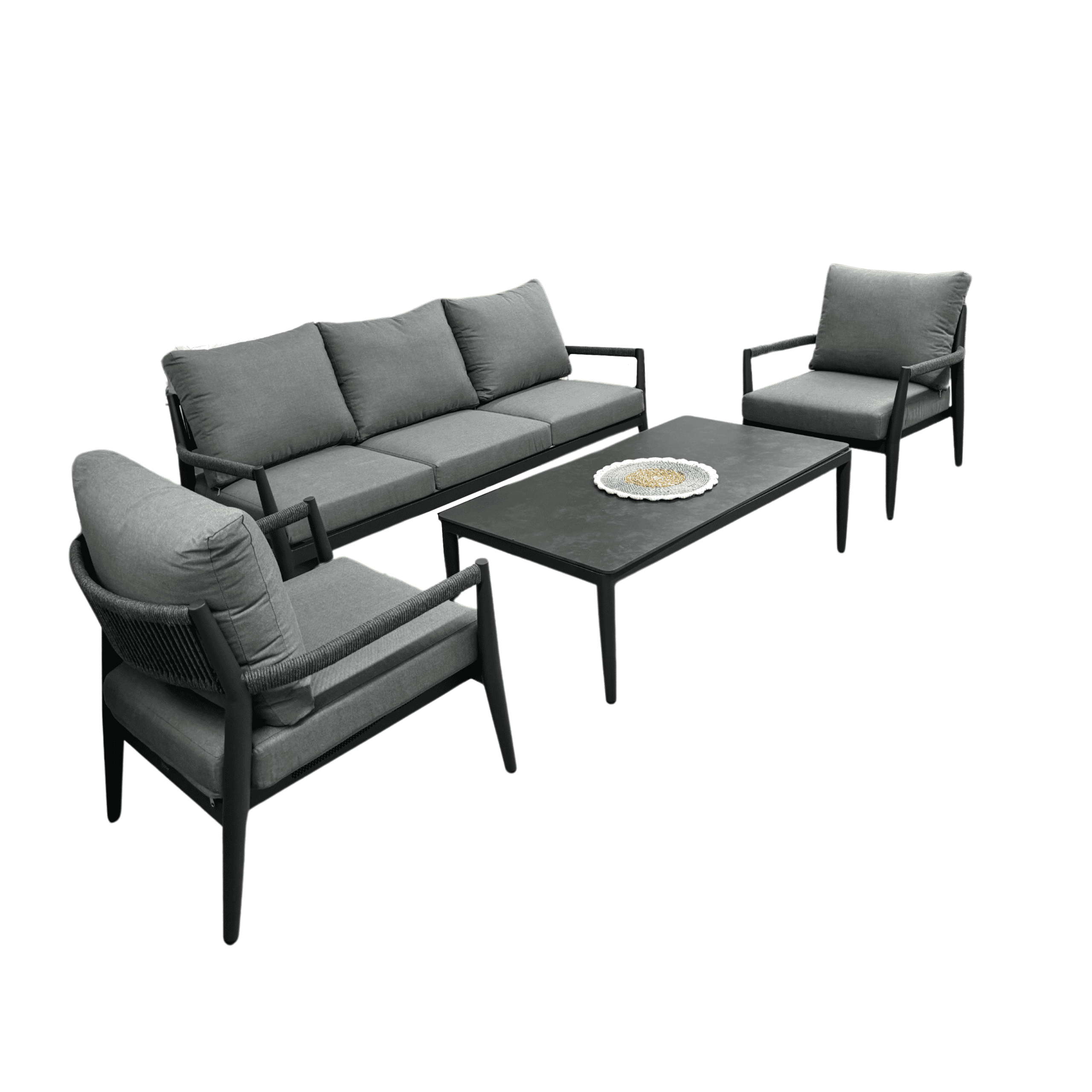 סט ישיבה אלומיניום מודרני צבע אפור(ורונה)