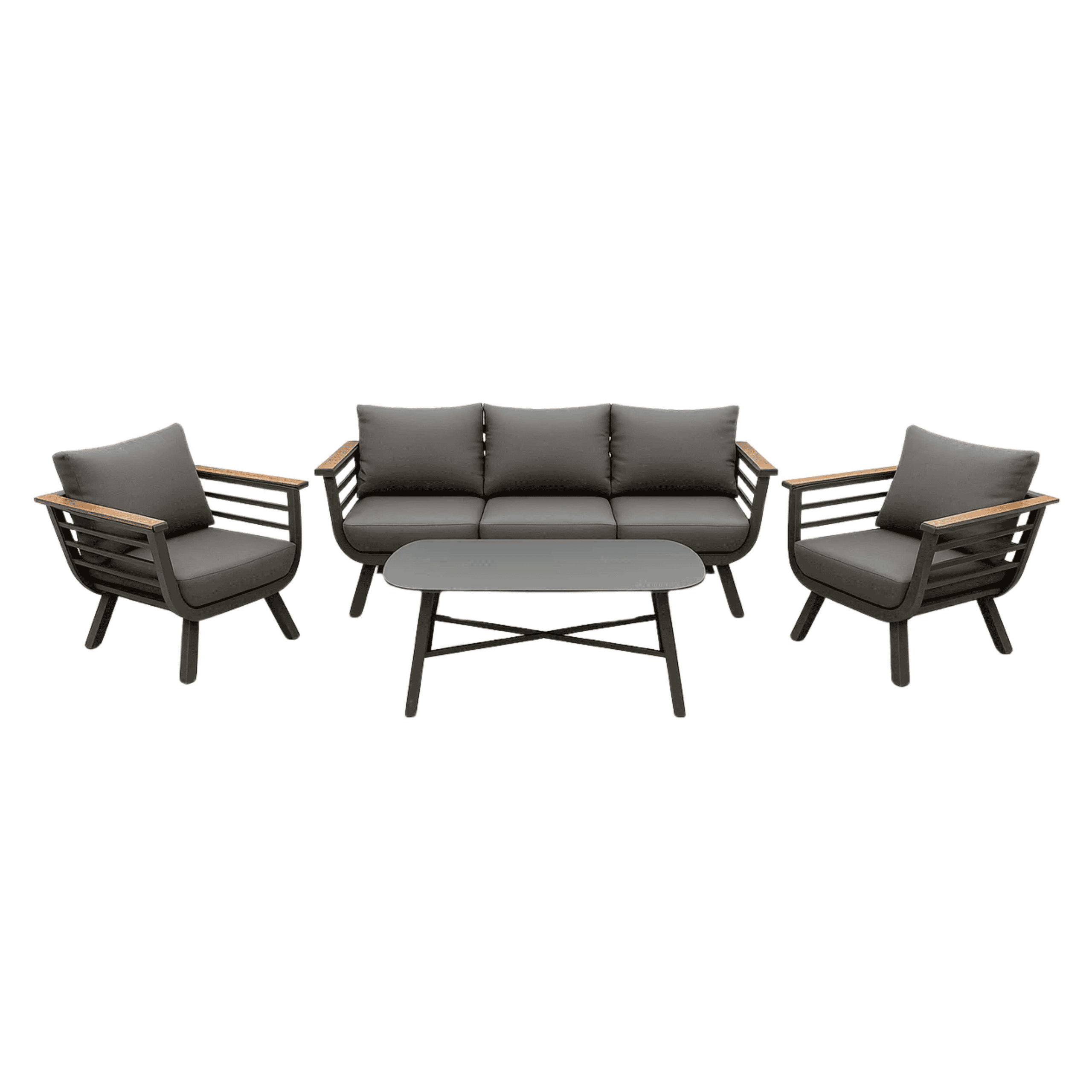 סט ישיבה אלומיניום מודרני יוקרתי צבע אפור(אמסטרדם)