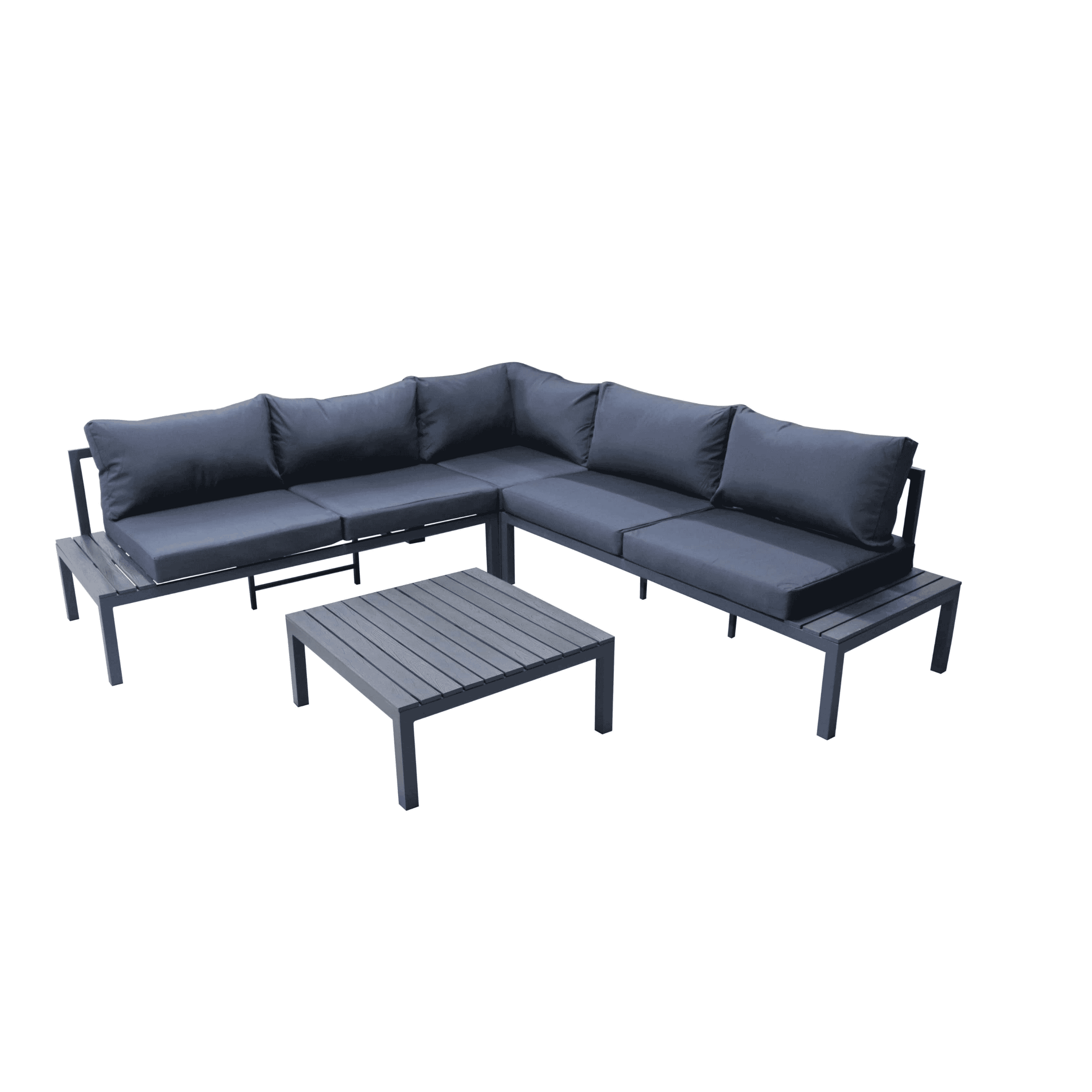 סט פינתי משולב עץ אפור כהה (2 קרטונים)(מונטריאול)