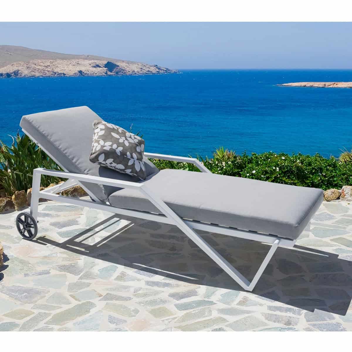 מיטת שיזוף יוקרתית אלומיניום עם גלגלים(מרינה)