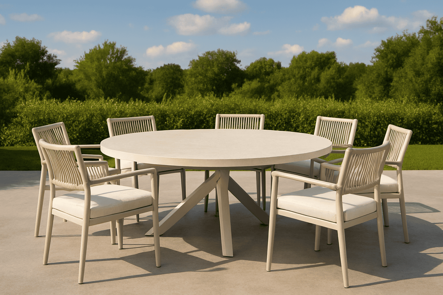 שולחן עגול קוטר 140 ס"מ רגלים מוצלבות שמפניה(פילדלפיה)