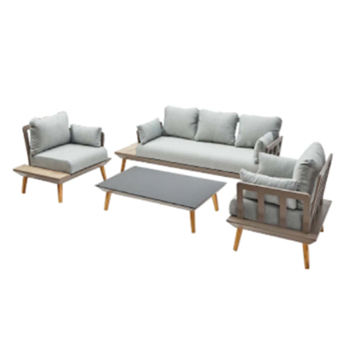 סט ישיבה אלומיניום איכותי יוקרתי צבע קרם(אמפייר)