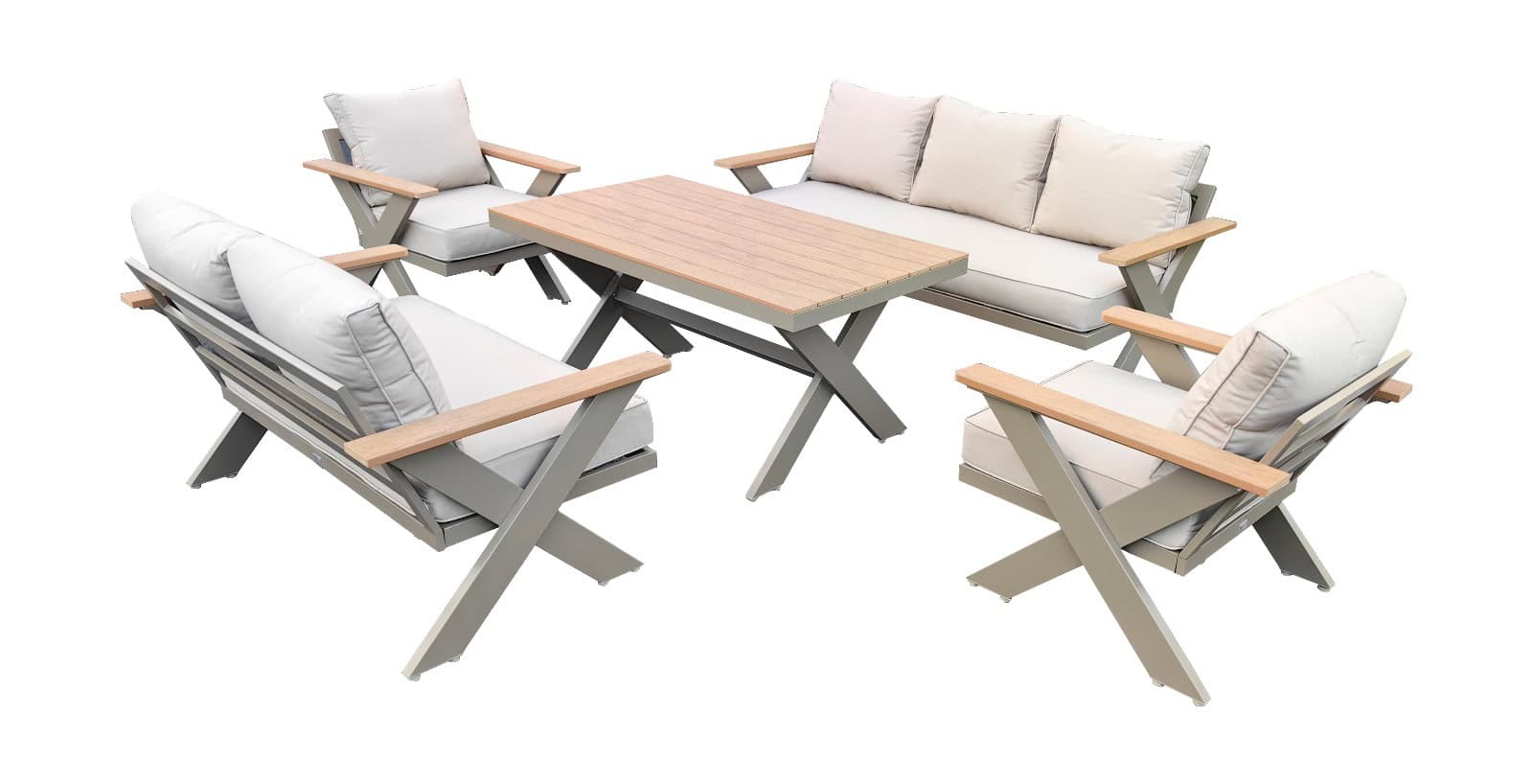 סט יוקרתי 5 חלקים צבע שמפניה (2 קרטונים)(סורנטו)