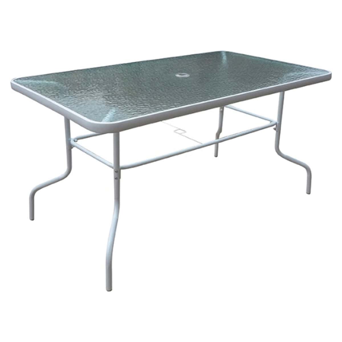 שולחן מתכת מלבני 140*80- לבן (סידני)